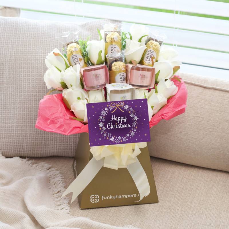 Happy Christmas Yankee Candle and Ferrero Rocher Bouquet