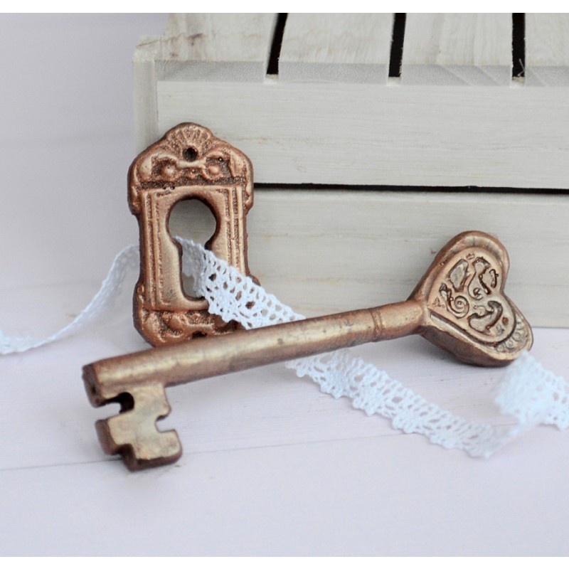 Chocolate Heart Key and Escutcheon