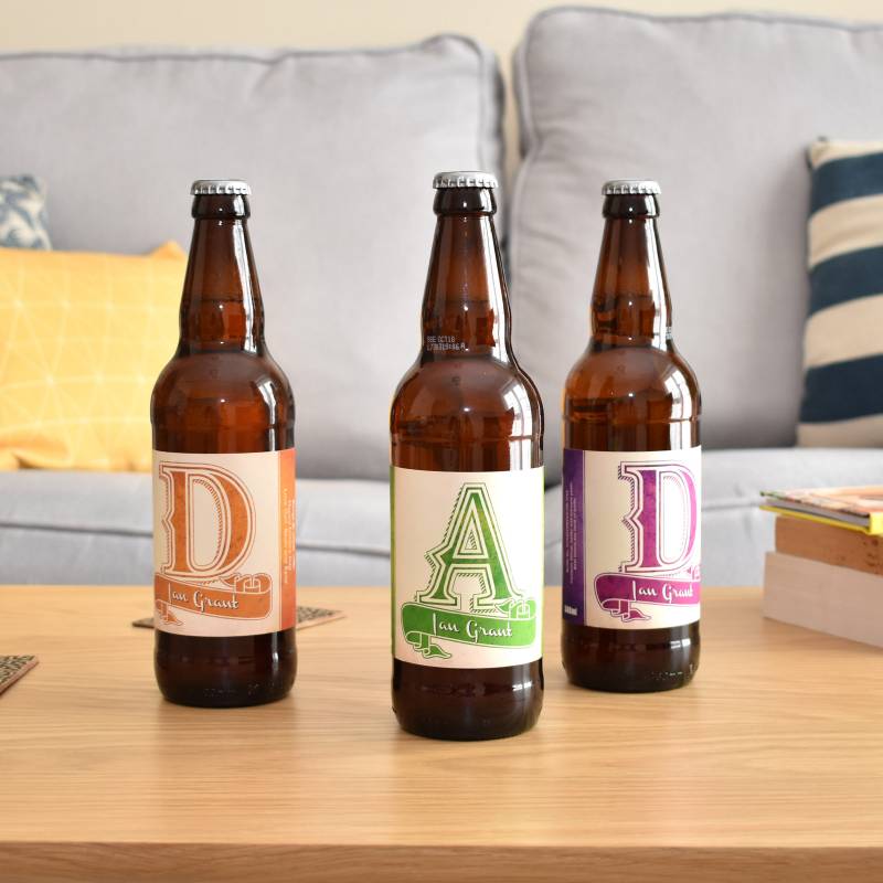 Personalised Dad Pack of 3 Beer