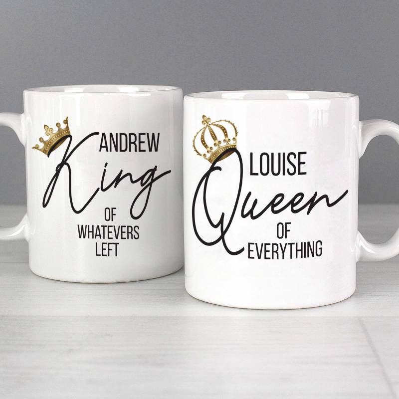 Personalised King and Queen of Everything Mug Set